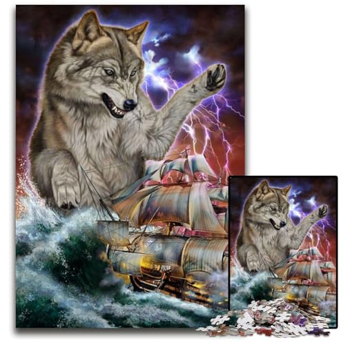 Monster Titan Wolf Kraken 1000-teiliges Puzzle Unmögliches Puzzle für Erwachsene Geburtstage und Feiertage 26X38CM/10.23x14.96inch Monster Titan Wolf Kraken 1000-teiliges Puzzle Unmögliches Puzzle für Erwachsene Geburtstage und Feiertage 26X38CM/10.23x14.96inch von LGSHENG
