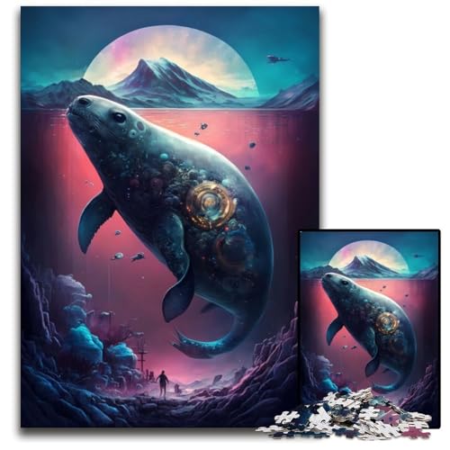 Mysteriöses Robben-Puzzle, 1000 Teile, für Erwachsene, anspruchsvolle Rätsel, Denksportaufgabe, Spiel für Erwachsene, interaktive Familienaktivität, 50x75cm von LGSHENG
