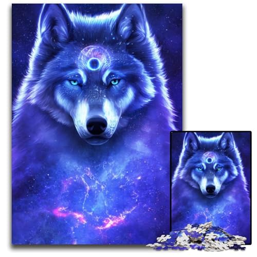 Mystic Space Wolf 1000-teiliges Puzzle. Anspruchsvolles Denkspiel, Familienaktivität, Heimdekoration, 26x38cm Mystic Space Wolf 1000-teiliges Puzzle. Anspruchsvolles Denkspiel, Familienaktivität, Heimdekoration, 26x38cm von LGSHENG