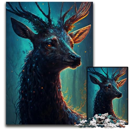 Mythischer Waldhirsch, 1000 Teile, Puzzle, Geschenke, Puzzles für Erwachsene, Familienaktivität, Heimdekoration zum Selbermachen, 26x38cm von LGSHENG
