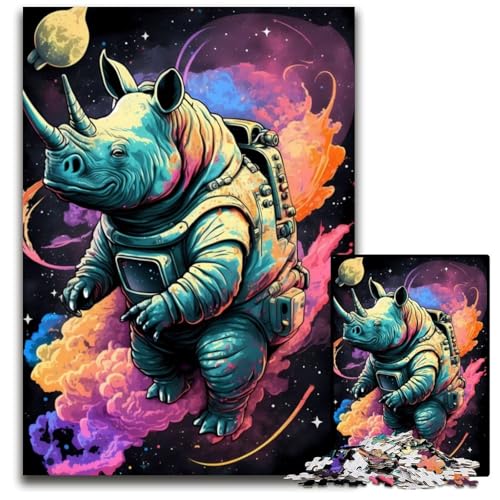Nashorn-Puzzle, 1000 Teile, für Erwachsene, Holzpuzzle für Erwachsene, ideales DIY-Dekor und Denksportgeschenk, 26x38cm Nashorn-Puzzle, 1000 Teile, für Erwachsene, Holzpuzzle für Erwachsene, ideales DIY-Dekor und Denksportgeschenk, 26x38cm von LGSHENG