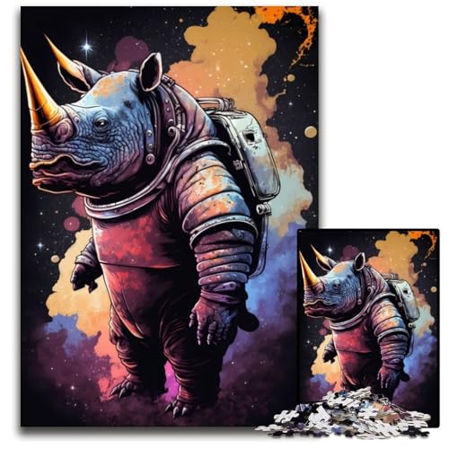 Nashorn-Puzzle 1000 Teile für Erwachsene, Papppuzzle, Heimdekoration und Urlaubsspaß, 26x38cm von LGSHENG