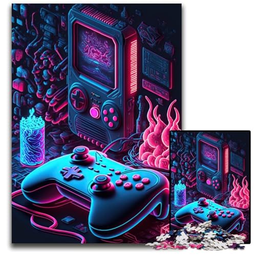 Neon Game 1000-Teile-Puzzle-Geschenke Unmögliche Puzzles für Erwachsene Herausforderndes Denkspiel für Teenager, Familienspaß Interaktives Spiel 50x75CM/19.68x29.52inch von LGSHENG