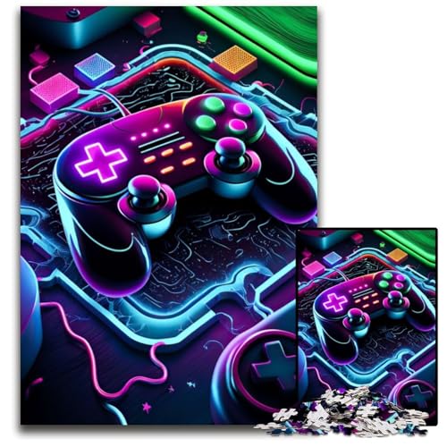 Neon Game 1000-teiliges Puzzle, Holzpuzzle für Erwachsene, anspruchsvolles Denkspiel, entspannendes Spielzeug für Teenager, 26x38cm Neon Game 1000-teiliges Puzzle, Holzpuzzle für Erwachsene, anspruchsvolles Denkspiel, entspannendes Spielzeug für Teenager, 26x38cm von LGSHENG