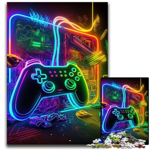 Neon Game 1000-teiliges Puzzle, Holzpuzzle für Erwachsene, anspruchsvolles Denkspiel, entspannendes Spielzeug für Teenager, 50x75cm Neon Game 1000-teiliges Puzzle, Holzpuzzle für Erwachsene, anspruchsvolles Denkspiel, entspannendes Spielzeug für Teenager, 50x75cm von LGSHENG