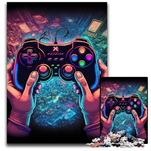 Neon Game 1000-teiliges Puzzle, Holzpuzzle für Erwachsene für Teenager und Jugendliche, ideales Geburtstags, 50x75cm Neon Game 1000-teiliges Puzzle, Holzpuzzle für Erwachsene für Teenager und Jugendliche, ideales Geburtstags, 50x75cm von LGSHENG