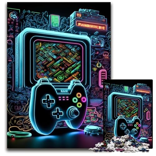 Neon Game Puzzle 1000 Teile für Erwachsene, Holzpuzzle, ideal für Teenager und Sammler, Reisegeschenk, Familienaktivität, 26x38cm Neon Game Puzzle 1000 Teile für Erwachsene, Holzpuzzle, ideal für Teenager und Sammler, Reisegeschenk, Familienaktivität, 26x38cm von LGSHENG