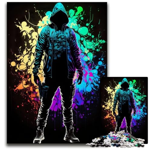Neon Newage Assasin 1000-teiliges Puzzle, anspruchsvolles Denkspiel, Familienaktivität, Heimdekoration, 26x38cm Neon Newage Assasin 1000-teiliges Puzzle, anspruchsvolles Denkspiel, Familienaktivität, Heimdekoration, 26x38cm von LGSHENG