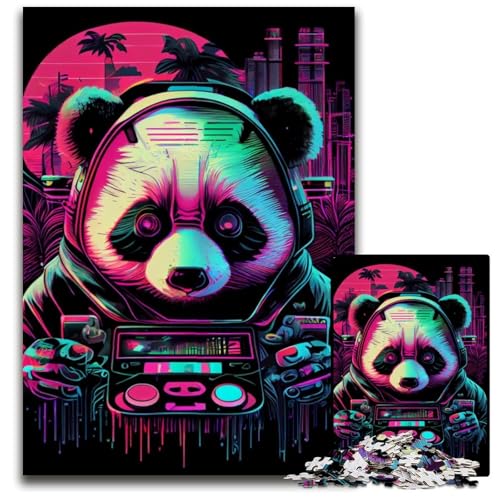 Neon-Panda-Puzzle, 1000 Teile, für Erwachsene, Holzpuzzle, ideal für Teenager und Sammler, Reisegeschenk, Familienaktivität, 50x75cm Neon-Panda-Puzzle, 1000 Teile, für Erwachsene, Holzpuzzle, ideal für Teenager und Sammler, Reisegeschenk, Familienaktivität, 50x75cm von LGSHENG