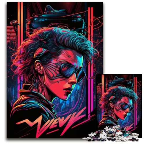 Neon Robots Puzzle für Erwachsene, 1000 Teile, Holzpuzzle, Denksportaufgabe für Teenager, 26x38cm Neon Robots Puzzle für Erwachsene, 1000 Teile, Holzpuzzle, Denksportaufgabe für Teenager, 26x38cm von LGSHENG