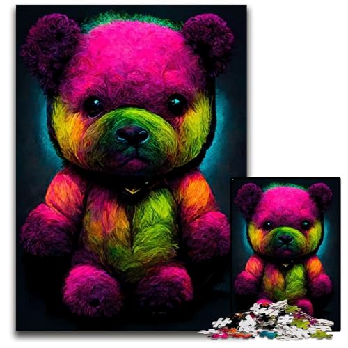 Neon-Teddybär-Puzzle für Erwachsene, 1000 Teile, Holzpuzzle, anspruchsvolles Denkspiel für Teenager, Spaß für den Familienspieleabend, 50x75cm Neon-Teddybär-Puzzle für Erwachsene, 1000 Teile, Holzpuzzle, anspruchsvolles Denkspiel für Teenager, Spaß für den Familienspieleabend, 50x75cm von LGSHENG