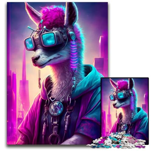 Niedliches Lama-Puzzle mit 1000 Teilen, anspruchsvolles Denkspiel, Familienaktivität, Heimdekoration, 26x38cm Niedliches Lama-Puzzle mit 1000 Teilen, anspruchsvolles Denkspiel, Familienaktivität, Heimdekoration, 26x38cm von LGSHENG