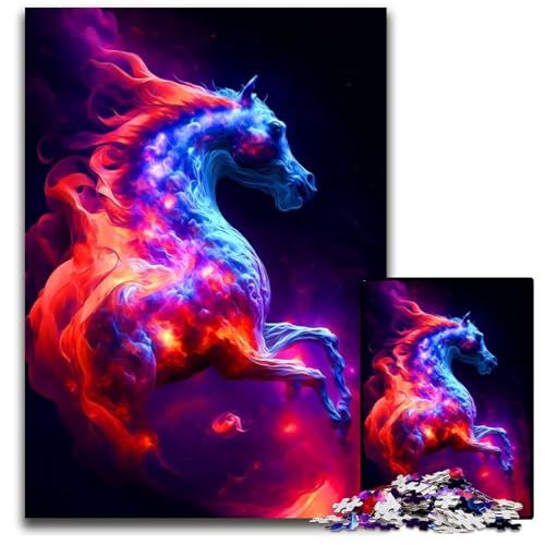 Pferde-Puzzle, 1000 Teile, für Erwachsene, schwierige Puzzles für Erwachsene, Heimdekoration, 50x75cm von LGSHENG