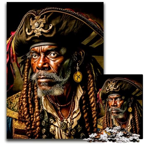 Piratenkapitän 1000 Teile Puzzle Geschenke Unmögliche Puzzles für Erwachsene Herausfordernde Denksportaufgabe für Teenager, Familienspaß Interaktives Spiel 50x75CM/19.68x29.52inch von LGSHENG