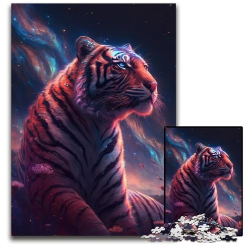 Planet Tiger 1000-Teile-Puzzle-Geschenke Unmögliche Puzzles für Erwachsene Herausforderndes Denkspiel für Teenager, Familienspaß Interaktives Spiel 26X38CM/10,23x14,96 Zoll von LGSHENG