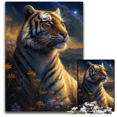 Planet Tiger 1000-Teile-Puzzle-Geschenke Unmögliche Puzzles für Erwachsene Herausforderndes Denkspiel für Teenager, Familienspaß Interaktives Spiel 26X38CM/10,23x14,96 Zoll von LGSHENG