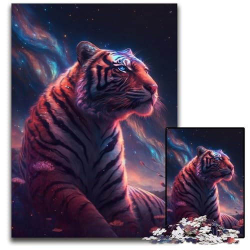 Planet Tiger 1000-teiliges Puzzle, Holzpuzzle für Erwachsene, anspruchsvolles Denkspiel, entspannendes Spielzeug für Teenager, 50x75cm von LGSHENG