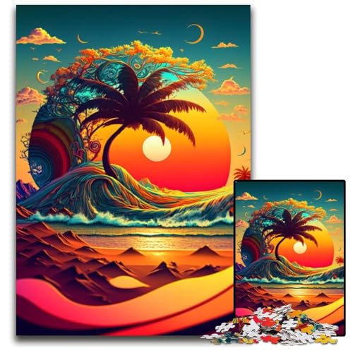 Psychedelic Shoreline 1000-teiliges Puzzle für Erwachsene, Holzpuzzle, perfekte Dekoration für Zuhause oder das Büro, 50x75cm Psychedelic Shoreline 1000-teiliges Puzzle für Erwachsene, Holzpuzzle, perfekte Dekoration für Zuhause oder das Büro, 50x75cm von LGSHENG