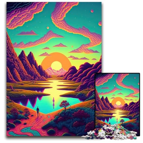 Psychedelische Natur 1000-teiliges Puzzle aus Pappe, Puzzle für Erwachsene, anspruchsvolles Denkspiel, entspannendes Spielzeug für Teenager, 26x38cm Psychedelische Natur 1000-teiliges Puzzle aus Pappe, Puzzle für Erwachsene, anspruchsvolles Denkspiel, entspannendes Spielzeug für Teenager, 26x38cm von LGSHENG