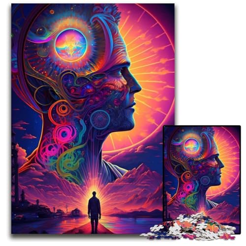 Psychedelische Puzzles für Erwachsene, 1000 Teile, Holzpuzzles, anspruchsvolle Denksportaufgabe für Teenager, Spaß für den Familienspieleabend, 26x38cm Psychedelische Puzzles für Erwachsene, 1000 Teile, Holzpuzzles, anspruchsvolle Denksportaufgabe für Teenager, Spaß für den Familienspieleabend, 26x38cm von LGSHENG