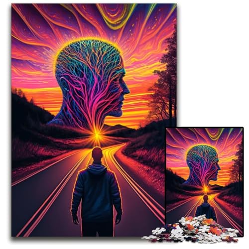 Psychedelisches 1000-teiliges Puzzle, anspruchsvolles Denkspiel, Familienaktivität, Heimdekoration, 26x38cm Psychedelisches 1000-teiliges Puzzle, anspruchsvolles Denkspiel, Familienaktivität, Heimdekoration, 26x38cm von LGSHENG