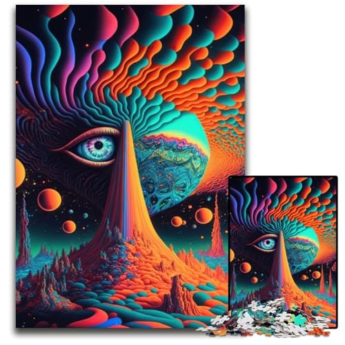 Psychedelisches 1000-teiliges Puzzle für Erwachsene, schwierige Puzzles für Erwachsene, Heimdekoration, 50x75cm von LGSHENG