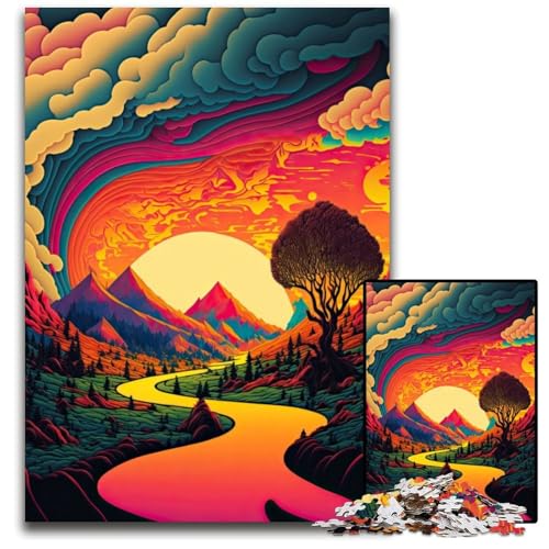 Psychedelisches 1000-teiliges Puzzle für Erwachsene. Entspannende Unterhaltung, Heimdekoration. 50x75cm von LGSHENG