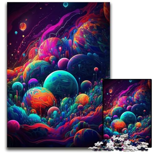 Psychedelisches Weltraum-Puzzle für Erwachsene, 1000-teiliges Holzpuzzle für Erwachsene, anspruchsvolles Denkspiel für Teenager, Spaß für den Familienspieleabend, 26x38cm Psychedelisches Weltraum-Puzzle für Erwachsene, 1000-teiliges Holzpuzzle für Erwachsene, anspruchsvolles Denkspiel für Teenager, Spaß für den Familienspieleabend, 26x38cm von LGSHENG
