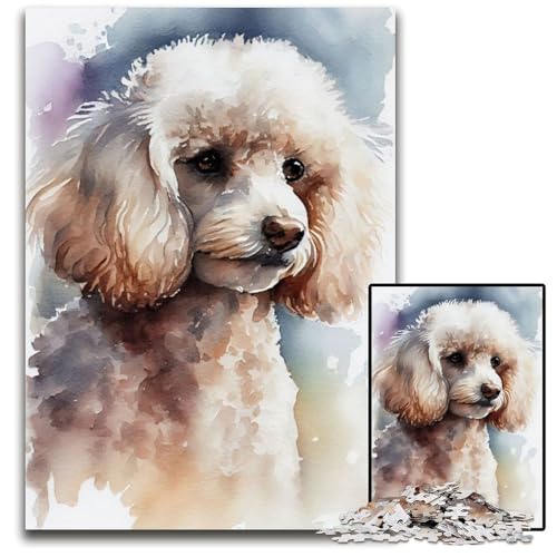 Pudel-Aquarell, 1000 Teile, Puzzle, Geschenke, Unmögliches Puzzle für Erwachsene, Herausforderndes Denkspiel für Teenager, Familienspaß, Interaktives Spiel, 26x38cm Pudel-Aquarell, 1000 Teile, Puzzle, Geschenke, Unmögliches Puzzle für Erwachsene, Herausforderndes Denkspiel für Teenager, Familienspaß, Interaktives Spiel, 26x38cm von LGSHENG