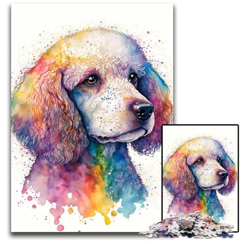 Pudel-Puzzle, 1000 Teile, Holzpuzzle für Erwachsene, anspruchsvolles Denkspiel, entspannendes Spielzeug für Teenager, 50x75cm von LGSHENG