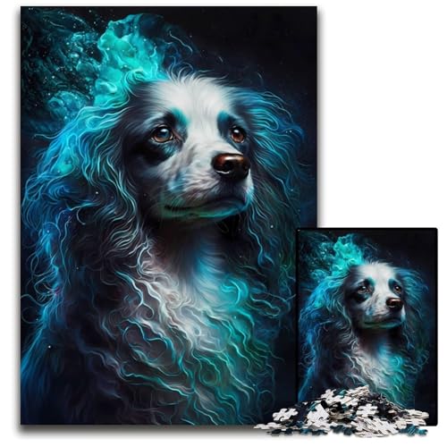 Pudelhund Visionary Puzzle 1000 Teile für Erwachsene, anspruchsvolle Rätsel, Denksportaufgabe, Spiel für Erwachsene, interaktive Familienaktivität, 50x75cm von LGSHENG