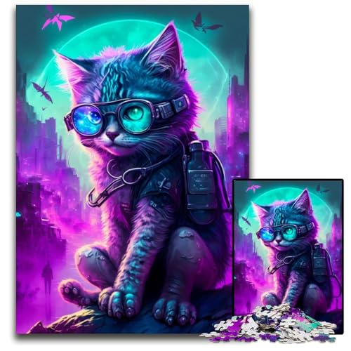 Punk Cute Kitten 1000-teiliges Puzzle für Erwachsene, schwierige Puzzles für Erwachsene, Heimdekoration, 26x38cm Punk Cute Kitten 1000-teiliges Puzzle für Erwachsene, schwierige Puzzles für Erwachsene, Heimdekoration, 26x38cm von LGSHENG
