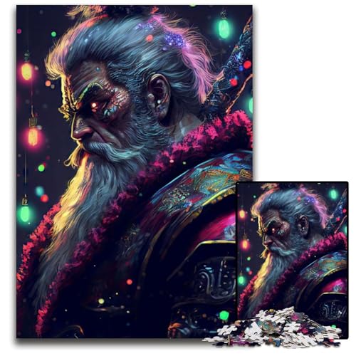 Punk-Weihnachtsmann-Puzzle für Erwachsene, 1000 Teile, Holzpuzzle, anspruchsvolles Denkspiel für Teenager, Spaß für den Familienspieleabend, 26x38cm Punk-Weihnachtsmann-Puzzle für Erwachsene, 1000 Teile, Holzpuzzle, anspruchsvolles Denkspiel für Teenager, Spaß für den Familienspieleabend, 26x38cm von LGSHENG