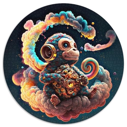 Puzzle 1000 Teile, Affennebel, rund, Papierpuzzle, anspruchsvolles Denkspiel für Teenager, Familienspaß, DIY-Heimdekor-Geschenk, 67,5 x 67,5 cm Puzzle 1000 Teile, Affennebel, rund, Papierpuzzle, anspruchsvolles Denkspiel für Teenager, Familienspaß, DIY-Heimdekor-Geschenk, 67,5 x 67,5 cm von LGSHENG
