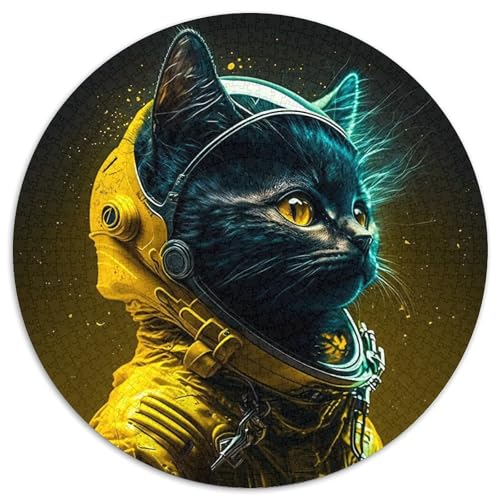 Puzzle 1000 Teile, Astronauten-Katze, Kartonpuzzle, Weihnachten, Halloween, Ostern, Neujahr (67,5 x 67,5 cm) von LGSHENG