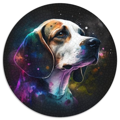 Puzzle 1000 Teile, Fantasy-Beagle, Kartonpuzzle, Weihnachten, Halloween, Ostern, Neujahr (67,5 x 67,5 cm) von LGSHENG