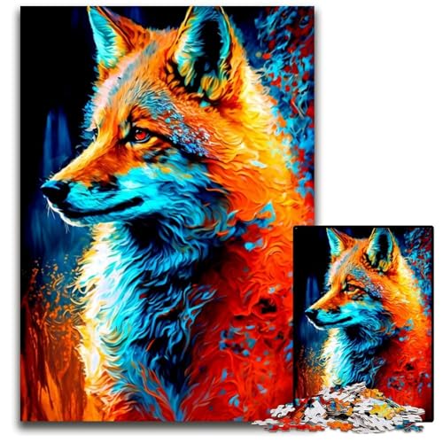 Puzzle 1000 Teile, Fuchs, anspruchsvolle Puzzles, Spaß für die ganze Familie, Gehirn-Herausforderung, Teenager, 26x38cm von LGSHENG