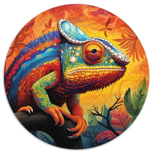 Puzzle 1000 Teile, Kunst-Chamäleon, Kartonpuzzle, Weihnachten, Halloween, Ostern, Neujahr (67,5 x 67,5 cm) von LGSHENG