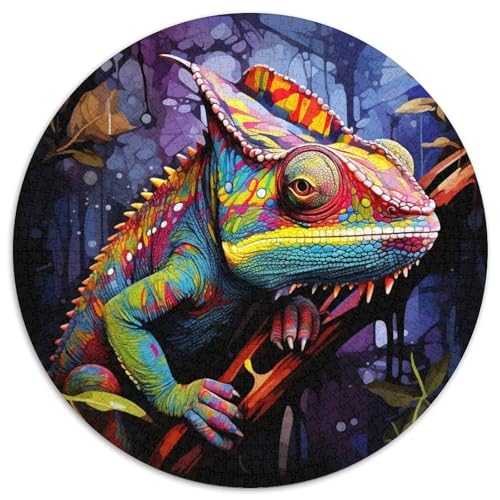 Puzzle 1000 Teile, Kunst-Chamäleon, Kartonpuzzle, Weihnachten, Halloween, Ostern, Neujahr (67,5 x 67,5 cm) von LGSHENG