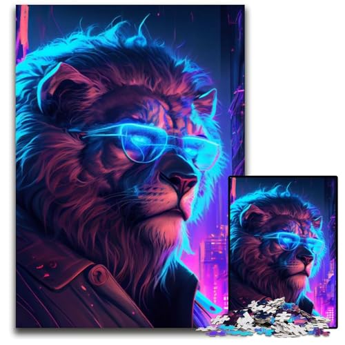 Puzzle 1000 Teile, Löwe, anspruchsvolles Puzzle, Spaß für die ganze Familie, Denksportaufgabe, Teenager, 50x75cm von LGSHENG