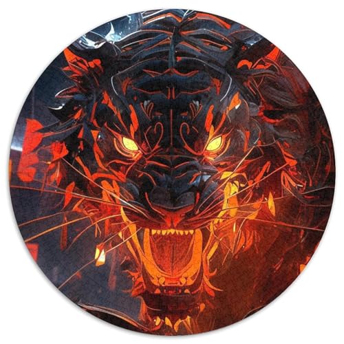 Puzzle 1000 Teile, Neon-Feuertiger, rund, Papierpuzzle, anspruchsvolles Denkspiel für Teenager, Familienspaß, DIY-Heimdekor-Geschenk, 67,5 x 67,5 cm Puzzle 1000 Teile, Neon-Feuertiger, rund, Papierpuzzle, anspruchsvolles Denkspiel für Teenager, Familienspaß, DIY-Heimdekor-Geschenk, 67,5 x 67,5 cm von LGSHENG