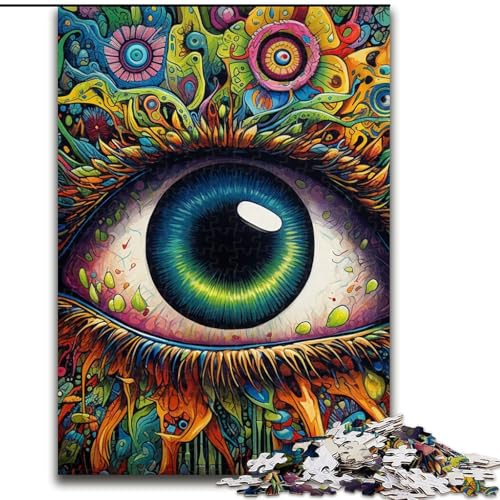 Puzzle 1000 Teile, Psychedelic Eyes Puzzle, Teenager, Paare und Freunde zum Geburtstag, zu Weihnachten (Größe: 26x38cm) von LGSHENG