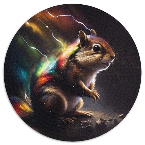 Puzzle 1000 Teile, Streifenhörnchen, rund, aus Pappe, pädagogische Aktivität für kognitive Fähigkeiten, Verbesserung der kognitiven Fähigkeiten, 67,5 x 67,5 cm Puzzle 1000 Teile, Streifenhörnchen, rund, aus Pappe, pädagogische Aktivität für kognitive Fähigkeiten, Verbesserung der kognitiven Fähigkeiten, 67,5 x 67,5 cm von LGSHENG