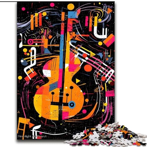 Puzzle 1000 Teile, buntes Violinen-Kunstpuzzle, kreatives Familienspiel und Heimdekoration, Teenager (Größe: 26x38cm) von LGSHENG