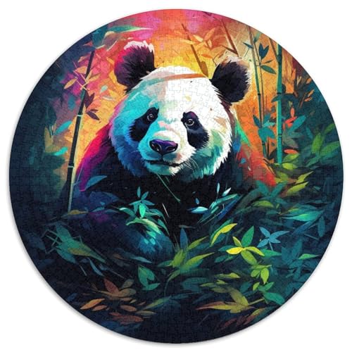 Puzzle 1000 Teile, farbenfroher Kunst-Panda, 1000-teiliges Puzzle für Erwachsene, anspruchsvolles Denkspiel für Teenager, Familienspaß, DIY-Heimdekor-Geschenk, 67,5 x 67,5 cm von LGSHENG