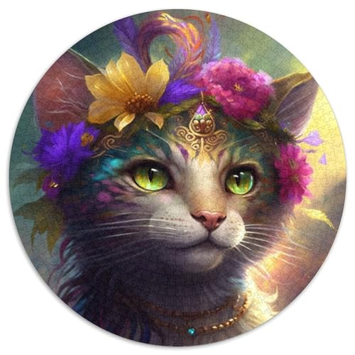 Puzzle 1000 Teile, schönes Katzen-Puzzle aus Karton, Weihnachten, Halloween, Ostern, Neujahr (67,5 x 67,5 cm) von LGSHENG