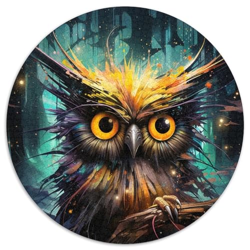 Puzzle 1000 Teile „Magische Eule“ aus Karton, Weihnachten, Halloween, Ostern, Neujahr (67,5 x 67,5 cm) von LGSHENG