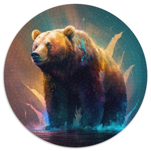 Puzzle 1000 Teile Braunbär, rund, Papppuzzle, pädagogische Aktivität für kognitive Fähigkeiten, Verbesserung der kognitiven Fähigkeiten, 67,5 x 67,5 cm Puzzle 1000 Teile Braunbär, rund, Papppuzzle, pädagogische Aktivität für kognitive Fähigkeiten, Verbesserung der kognitiven Fähigkeiten, 67,5 x 67,5 cm von LGSHENG