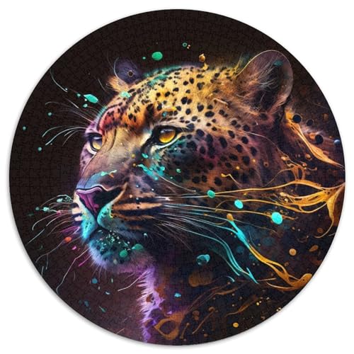 Puzzle 1000 Teile Fantasie-Leopard, rund, Papierpuzzle, anspruchsvolles Denkspiel für Teenager, Familienspaß, DIY-Heimdekor-Geschenk, 67,5 x 67,5 cm Puzzle 1000 Teile Fantasie-Leopard, rund, Papierpuzzle, anspruchsvolles Denkspiel für Teenager, Familienspaß, DIY-Heimdekor-Geschenk, 67,5 x 67,5 cm von LGSHENG