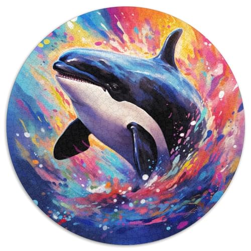 Puzzle 1000 Teile Killerwal, rund, Papierpuzzle, anspruchsvolles Denkspiel für Teenager, Familienspaß, DIY-Heimdekor-Geschenk, 67,5 x 67,5 cm Puzzle 1000 Teile Killerwal, rund, Papierpuzzle, anspruchsvolles Denkspiel für Teenager, Familienspaß, DIY-Heimdekor-Geschenk, 67,5 x 67,5 cm von LGSHENG